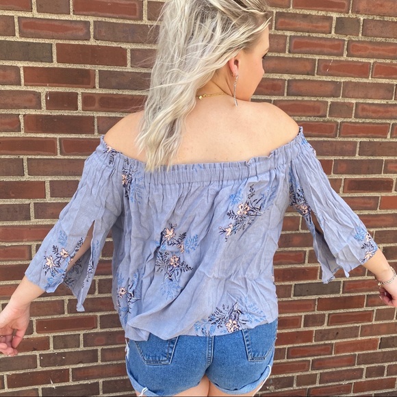 Revolve ASTR Floral Off the shoulder Blouse - Picture 5 of 6